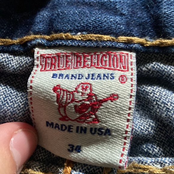 Size 34 Blue True Religon Jeans - Picture 3 of 5